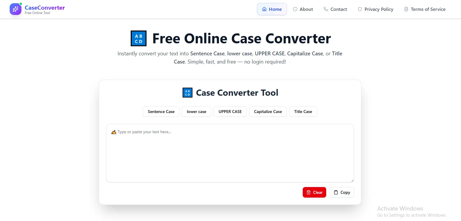 Free Case Converter tool preview